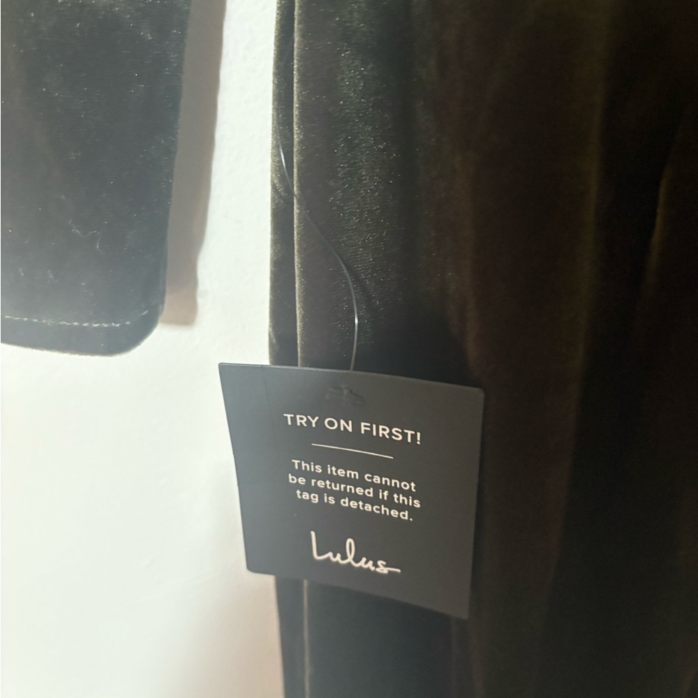 Chic Velvet Long Sleeve Dress in Dark Olive - Picture 9 of 9